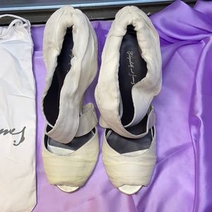 Elizabeth and James Chiffon Dress Sandals, size 10